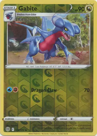Gabite Reverse Holo Pokemon card from Brilliant Stars