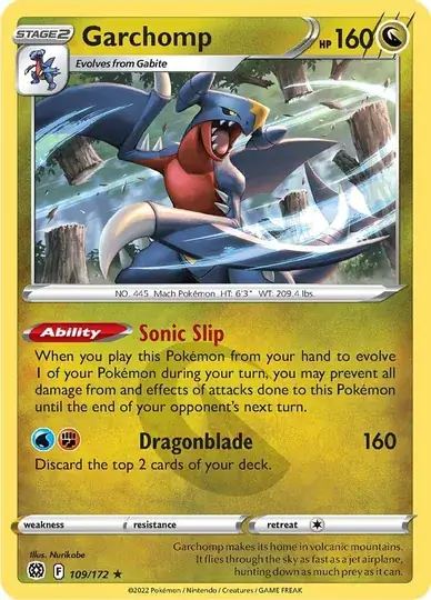Garchomp Pokemon card from Brilliant Stars