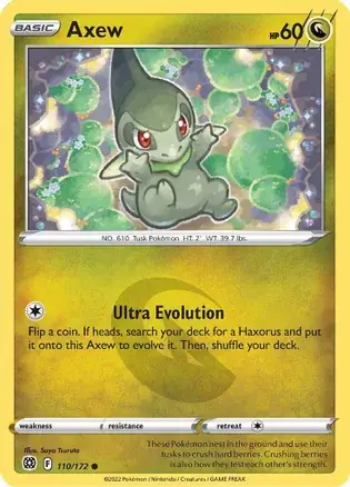 Axew Pokemon card from Brilliant Stars