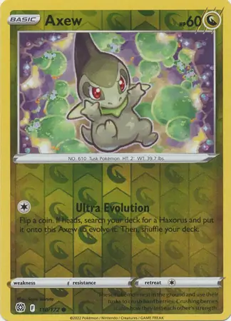 Axew Reverse Holo Pokemon card from Brilliant Stars