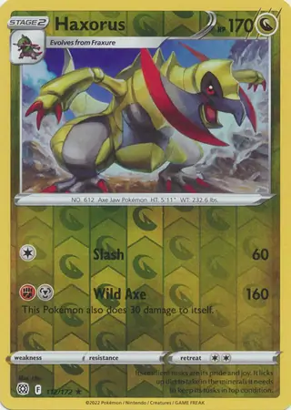 Haxorus Reverse Holo Pokemon card from Brilliant Stars