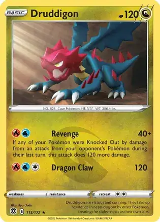 Druddigon Pokemon card from Brilliant Stars