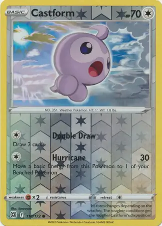 Castform Reverse Holo Pokemon card from Brilliant Stars