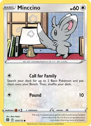 Minccino Pokemon card from Brilliant Stars