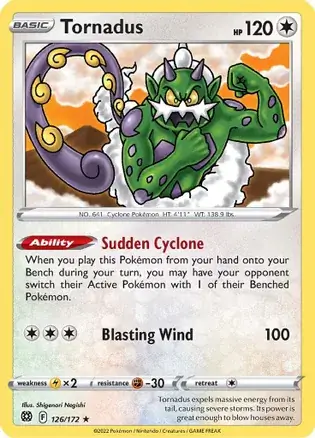 Tornadus Pokemon card from Brilliant Stars