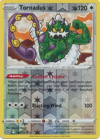 Tornadus Reverse Holo Pokemon card from Brilliant Stars