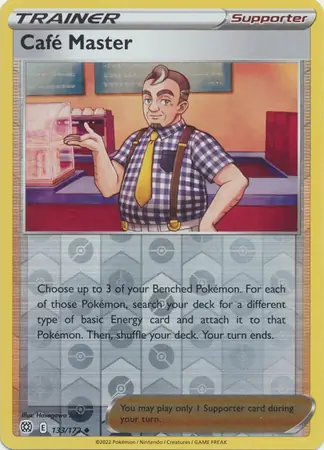 Cafe Master Reverse Holo Pokemon card from Brilliant Stars