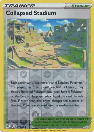 Collapsed Stadium Reverse Holo Pokemon card from Brilliant Stars