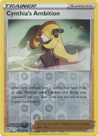Cynthia's Ambition Reverse Holo Pokemon card from Brilliant Stars