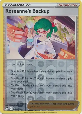 Roseanne's Backup Reverse Holo Pokemon card from Brilliant Stars