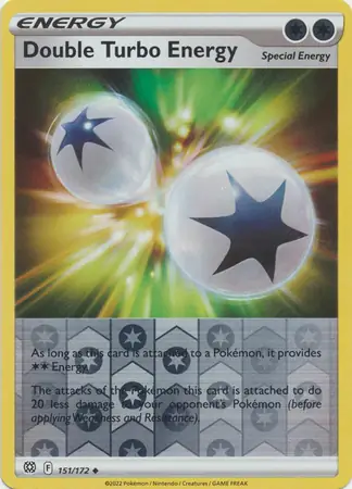 Double Turbo Energy Reverse Holo Pokemon card from Brilliant Stars