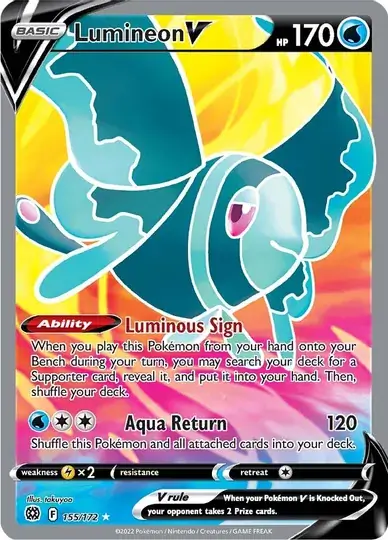 Lumineon V Pokemon card from Brilliant Stars