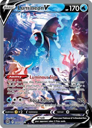 Lumineon V Pokemon card from Brilliant Stars
