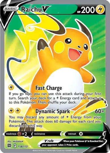 Raichu V Pokemon card from Brilliant Stars