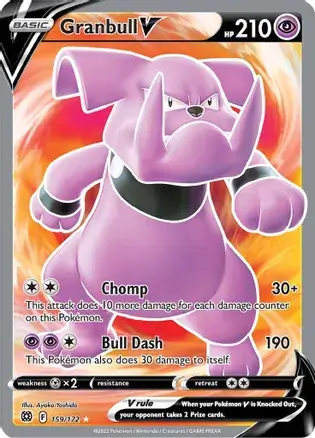 Granbull V Pokemon card from Brilliant Stars