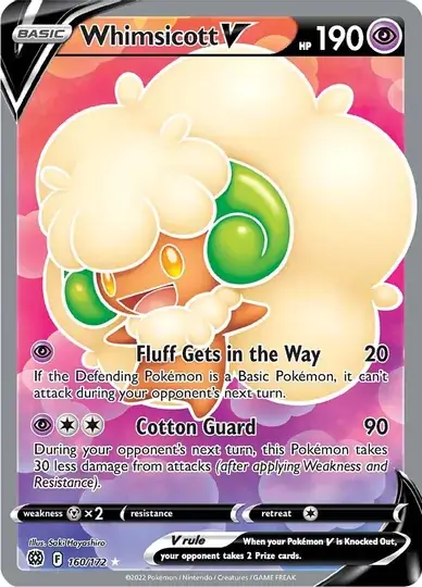 Whimsicott V Pokemon card from Brilliant Stars