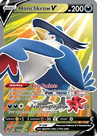 Honchkrow V Pokemon card from Brilliant Stars
