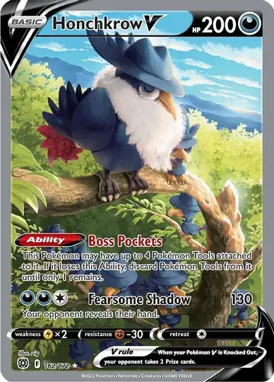 Honchkrow V Pokemon card from Brilliant Stars