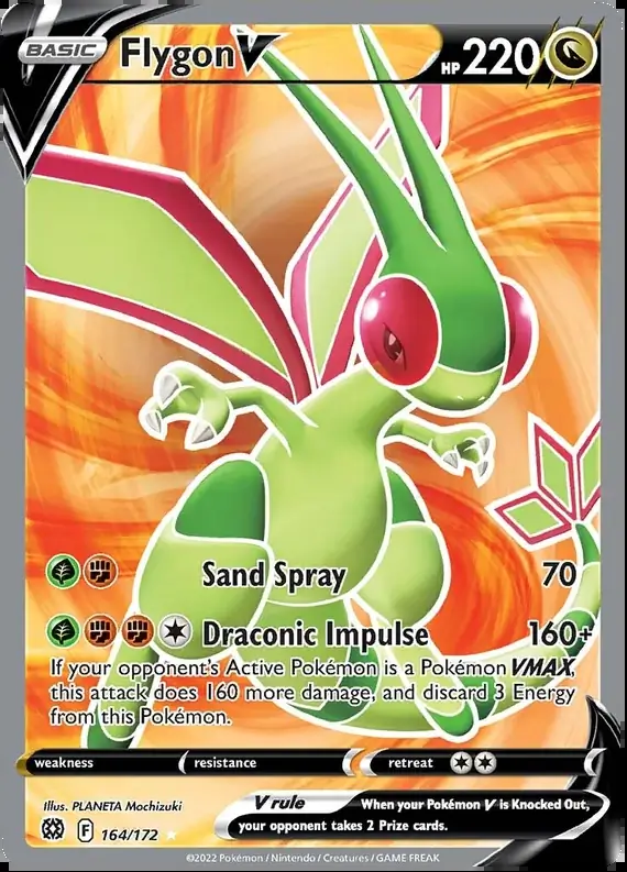 Flygon V Pokemon card from Brilliant Stars