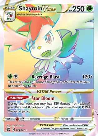 Shaymin VSTAR Pokemon card from Brilliant Stars