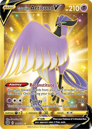 Galarian Articuno V Pokemon card from Brilliant Stars