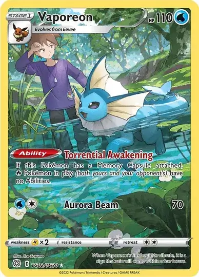 Vaporeon Pokemon card from Brilliant Stars