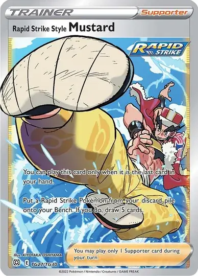 Rapid Strike Style Mustard Pokemon card from Brilliant Stars