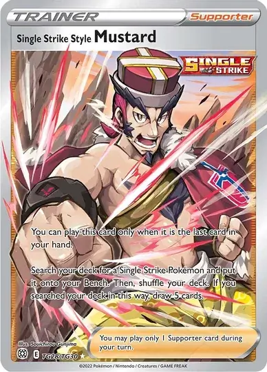 Single Strike Style Mustard Pokemon card from Brilliant Stars