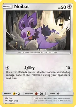 Noibat Pokemon card from Burning Shadows