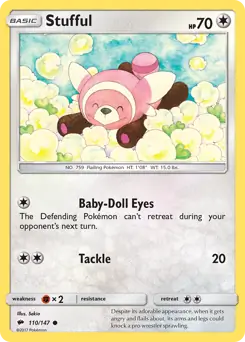 Stufful Pokemon card from Burning Shadows