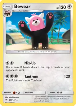 Bewear Pokemon card from Burning Shadows