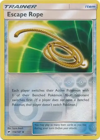 Escape Rope Reverse Holo Pokemon card from Burning Shadows