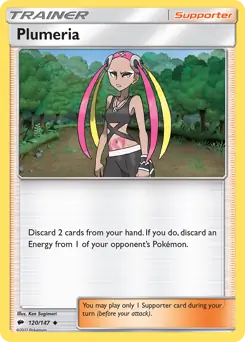 Plumeria Pokemon card from Burning Shadows
