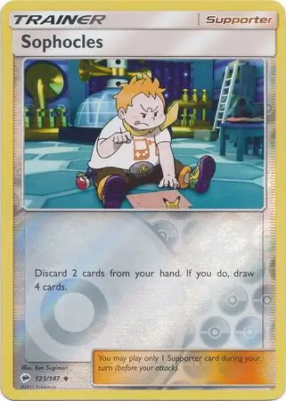 Sophocles Reverse Holo Pokemon card from Burning Shadows