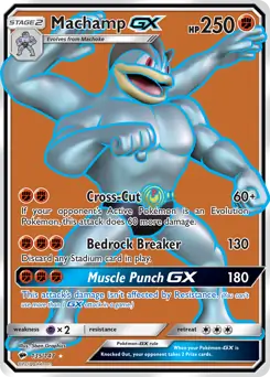 Full Art Machamp GX Pokemon card from Burning Shadows