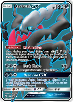 Full Art Darkrai GX Pokemon card from Burning Shadows