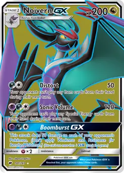 Full Art Noivern GX Pokemon card from Burning Shadows