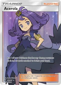 Full Art Acerola Pokemon card from Burning Shadows