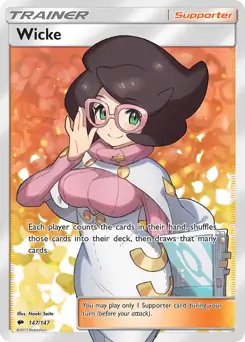 Full Art Wicke Pokemon card from Burning Shadows