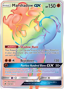 Marshadow GX Secret Pokemon card from Burning Shadows