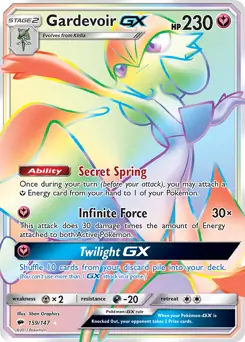 Gardevoir GX Secret Pokemon card from Burning Shadows