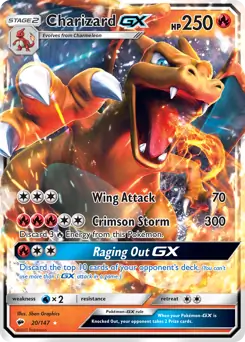 Charizard GX Pokemon card from Burning Shadows