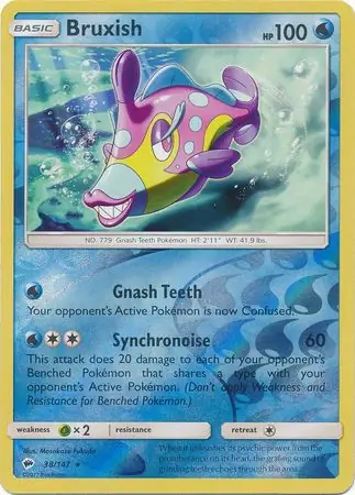 Bruxish Reverse Holo Pokemon card from Burning Shadows