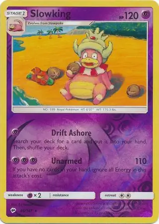 Slowking Reverse Holo Pokemon card from Burning Shadows
