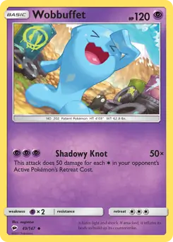 Wobbuffet Pokemon card from Burning Shadows