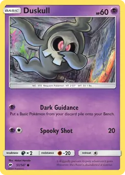 Duskull Pokemon card from Burning Shadows