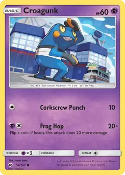 Croagunk Pokemon card from Burning Shadows