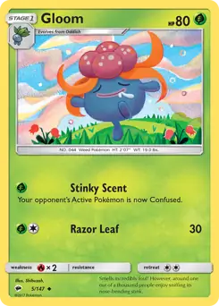 Gloom Pokemon card from Burning Shadows
