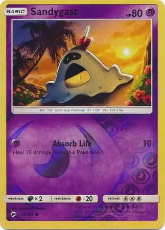 Sandygast Reverse Holo Pokemon card from Burning Shadows