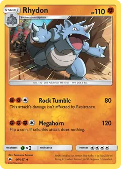 Rhydon Pokemon card from Burning Shadows